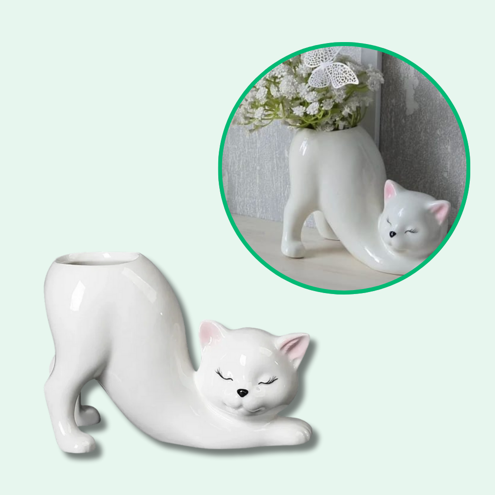Pot de Fleur Chat Adorable