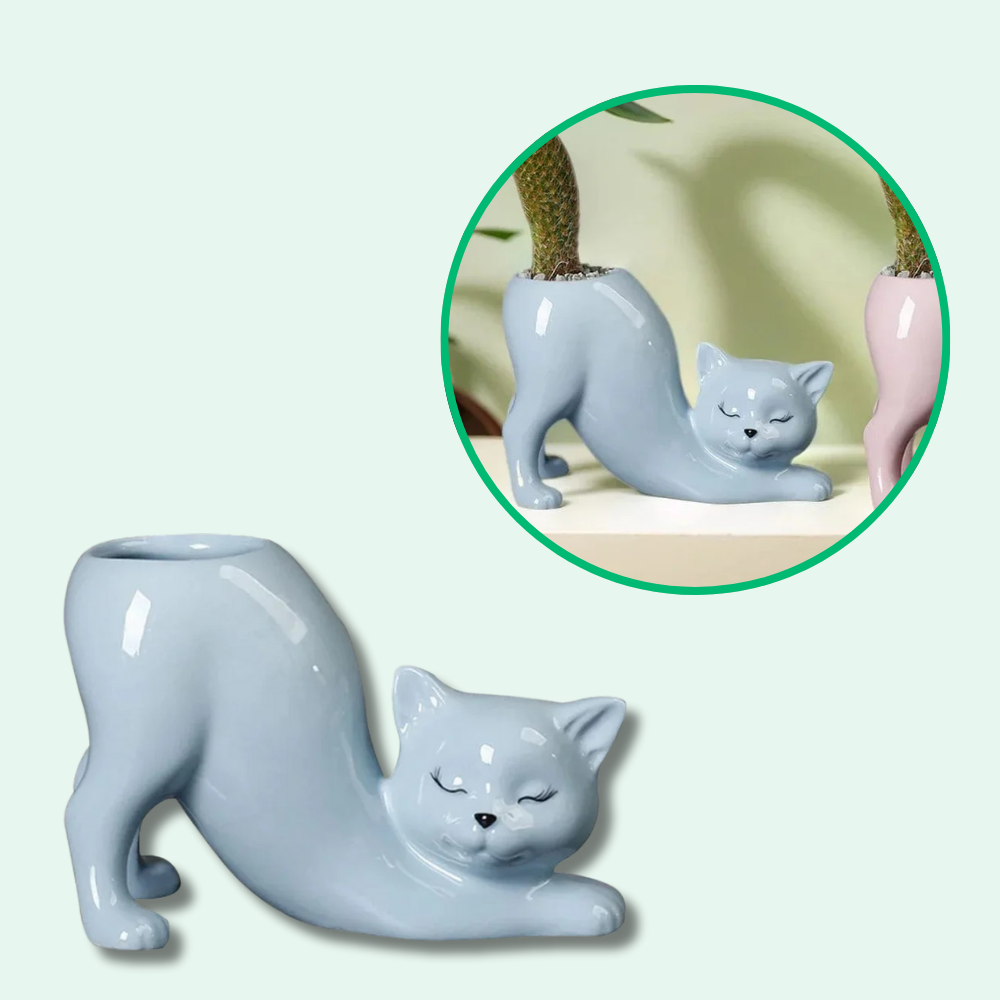 Pot de Fleur Chat Adorable