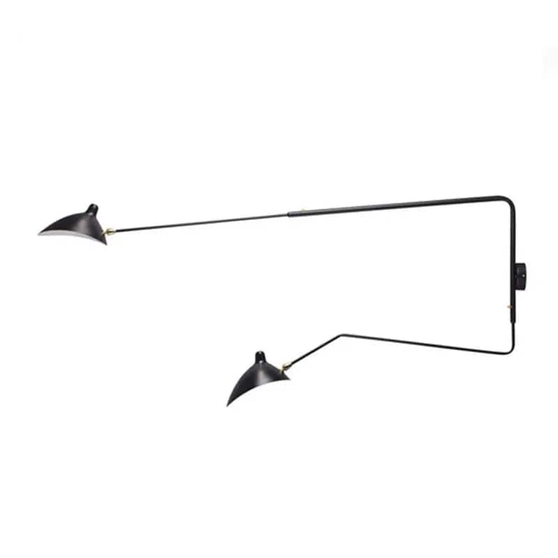 Jardioui 2TĂȘte-Ă -tĂȘte | 140 cm / Noir Applique Murale LED Vintage Orientable