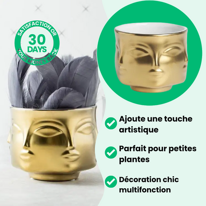 Pot de Fleurs Visage Artistique