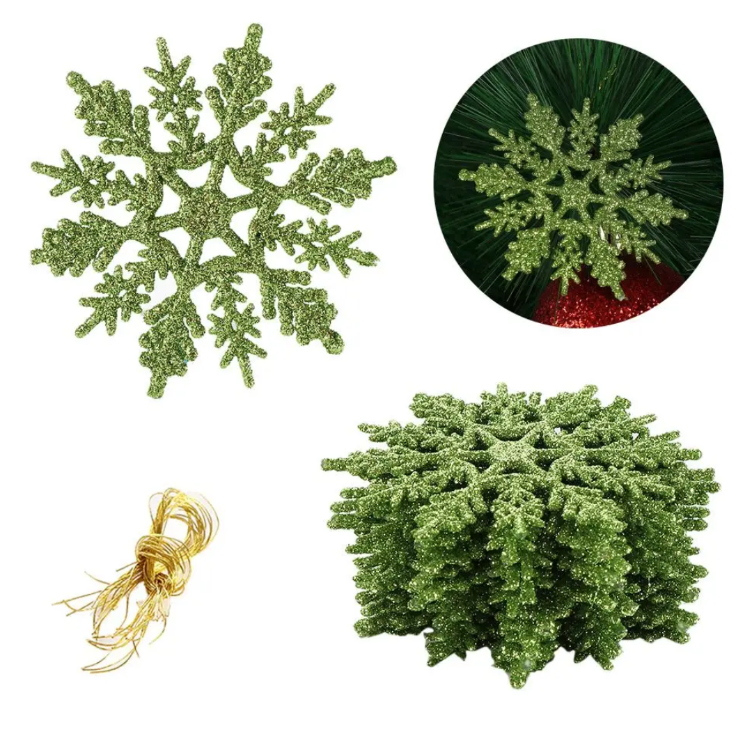 Flocons de Neige Pailletés (Lot de 12)