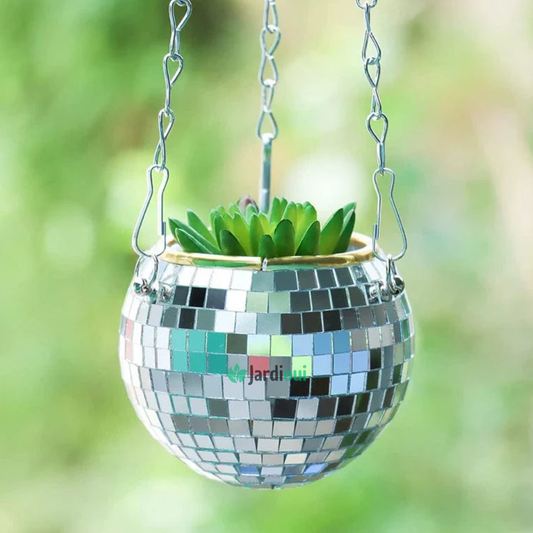 Pot de Fleur Boule à Facette Éclatant