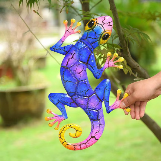 Décoration de Jardin Gecko en Métal