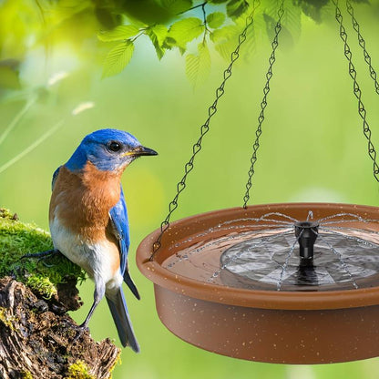 Jardioui 1 Mangeoire (44.90 €/ pcs) Mangeoire à Oiseaux Suspendue avec Fontaine Solaire pour Jardin