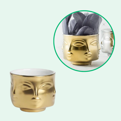 Jardioui 1 Pot (39.90 €/ pcs) / Doré Pot de Fleurs Visage Artistique