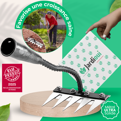 Jardioui 5 Dents Râteau Désherbant Ultra-Efficace Renforcé