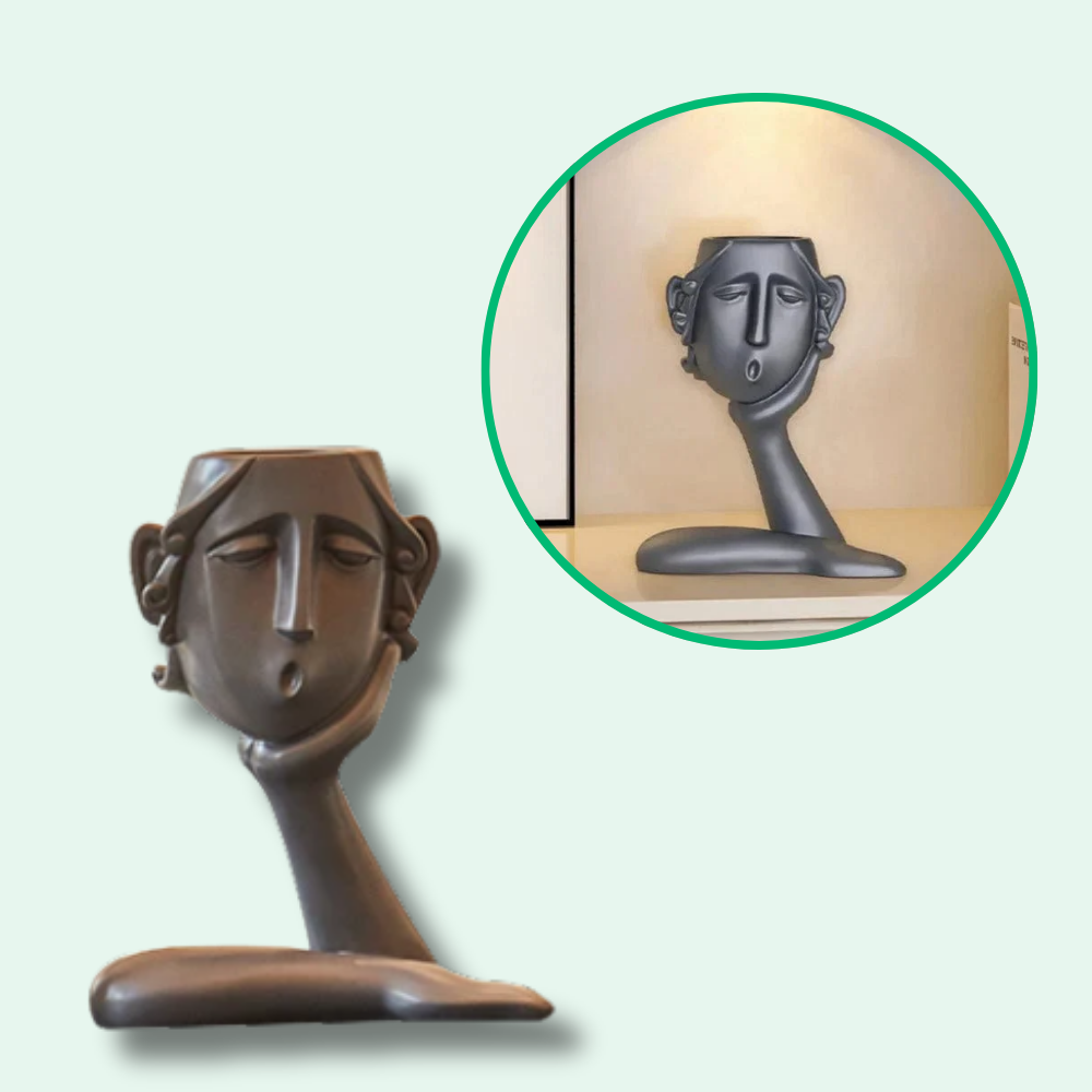 Jardioui B Pot de Fleurs Visages Artistiques Élégants