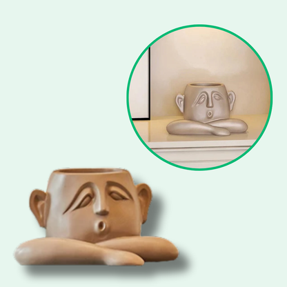 Jardioui C Pot de Fleurs Visages Artistiques Élégants