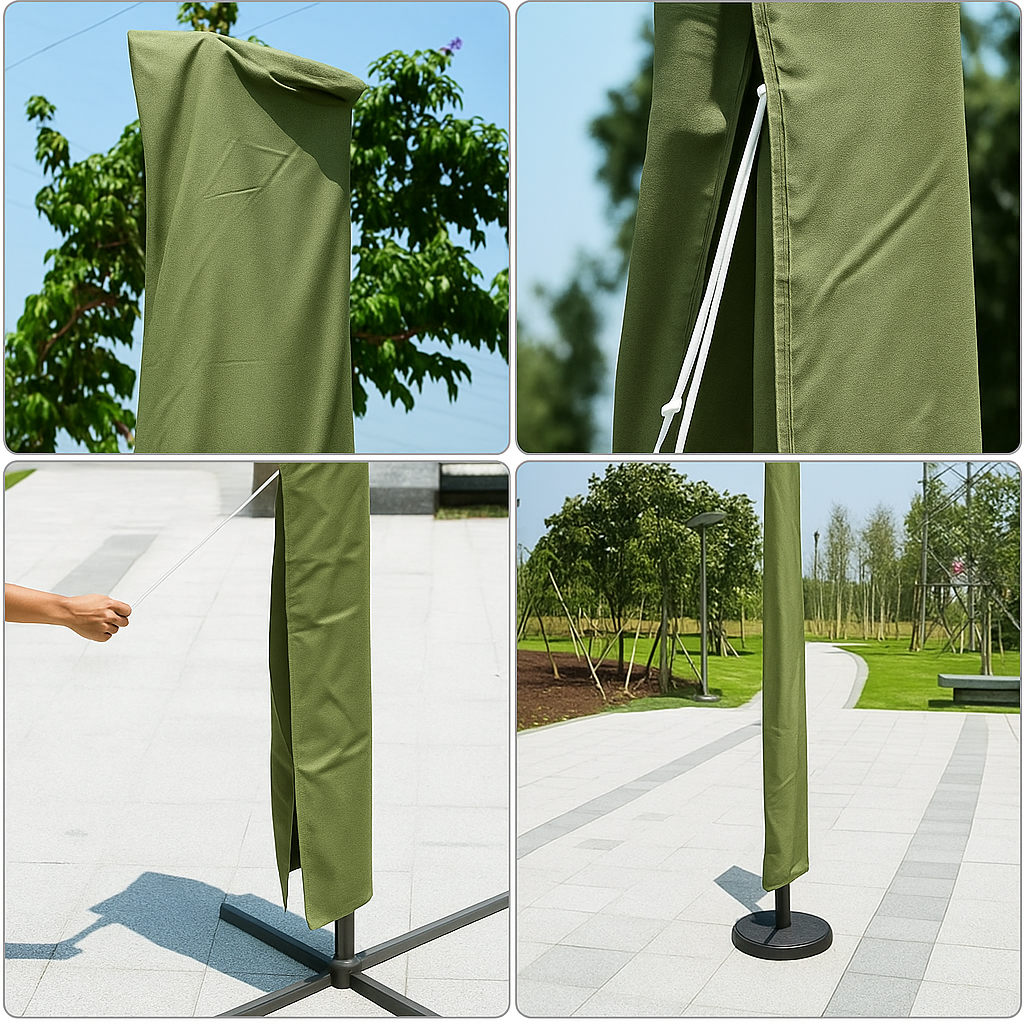 Jardioui Housse de Protection pour Parasol Déporté Anti-Poussière