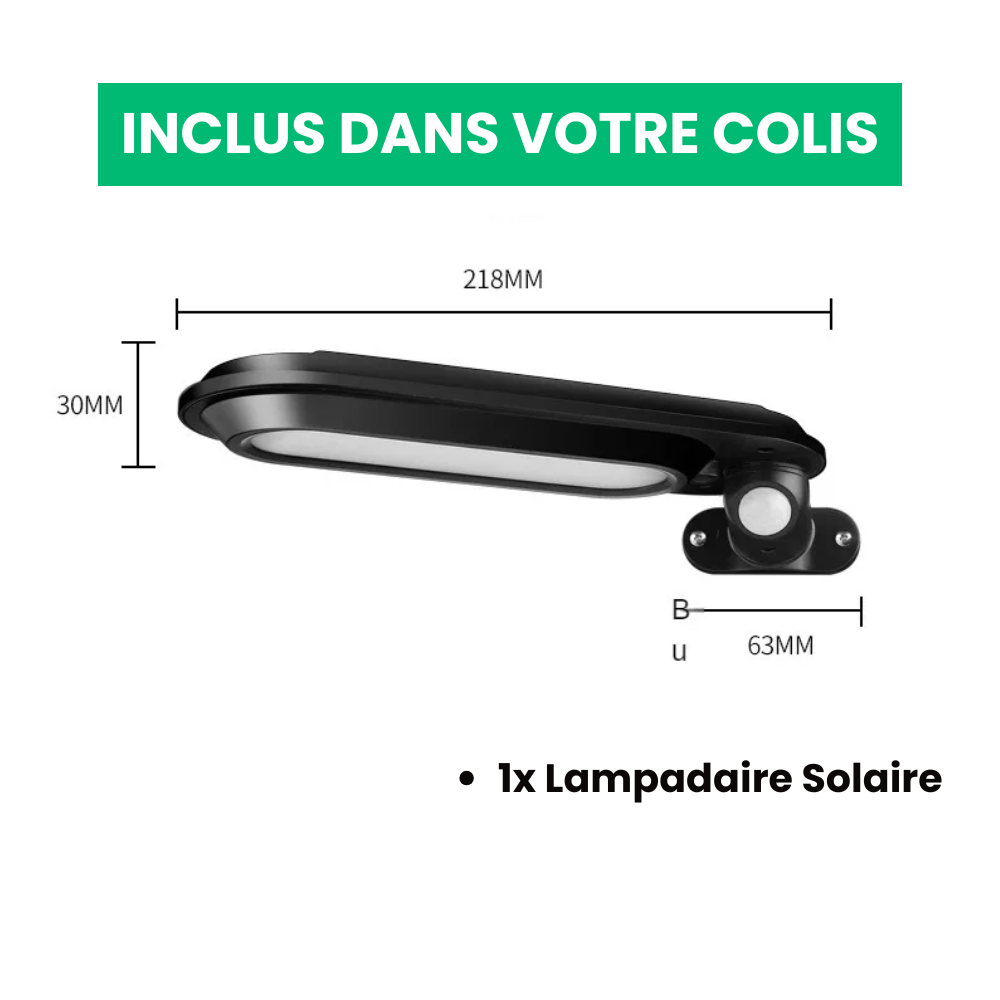 Jardioui Lampadaire Solaire Détecteur de Mouvement Puissant