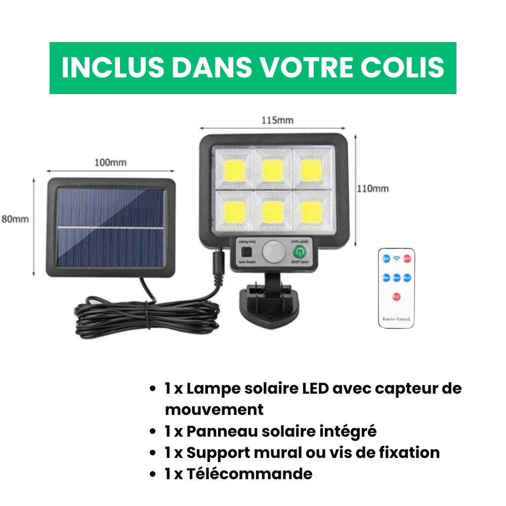 Jardioui Lampe Solaire Puissante avec Détecteur de Mouvement
