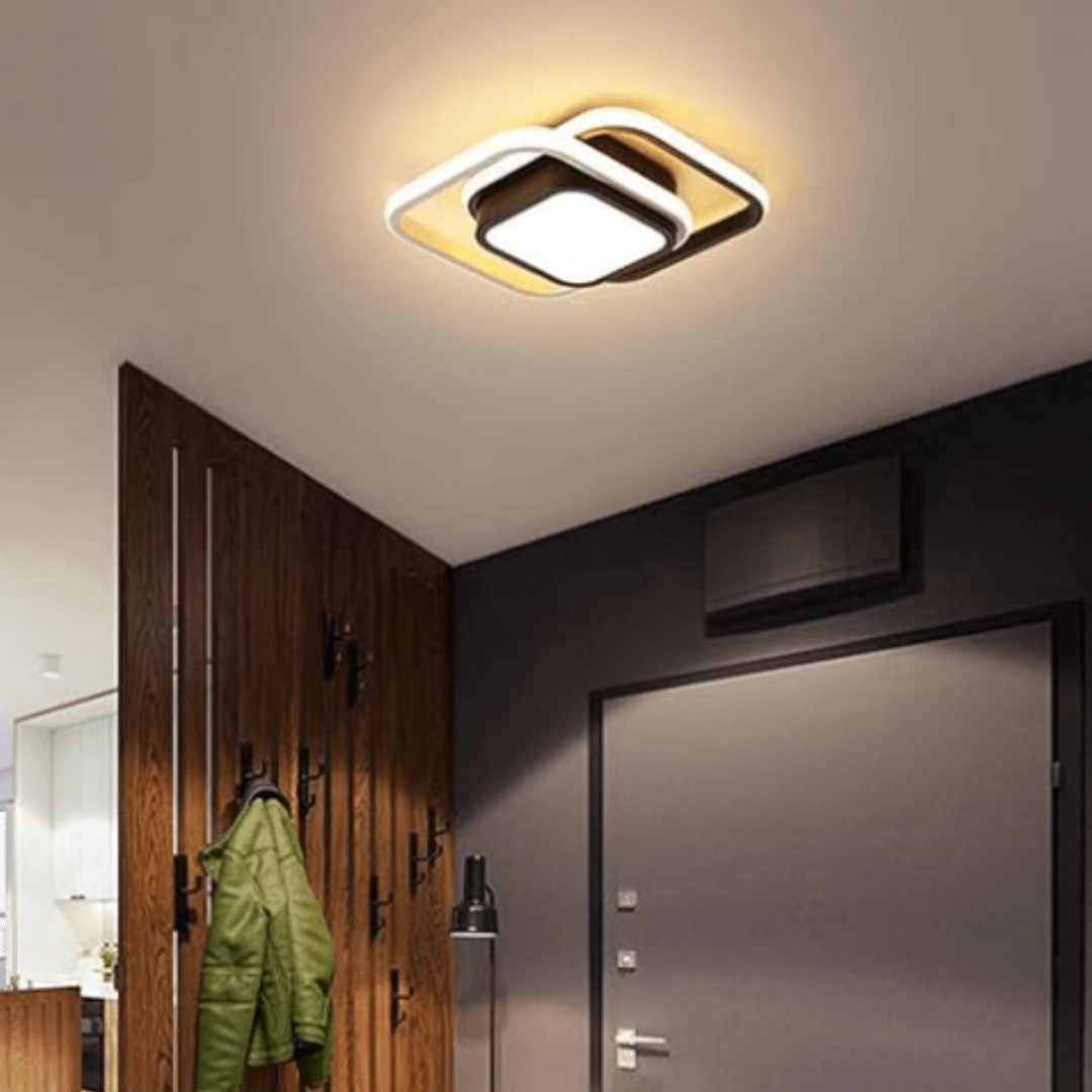 Jardioui Noir Plafonnier LED Design Enchevêtré Compact