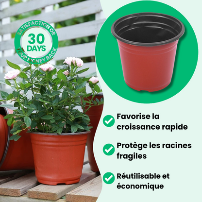 Jardioui Pot de Fleur Plastique Réutilisable