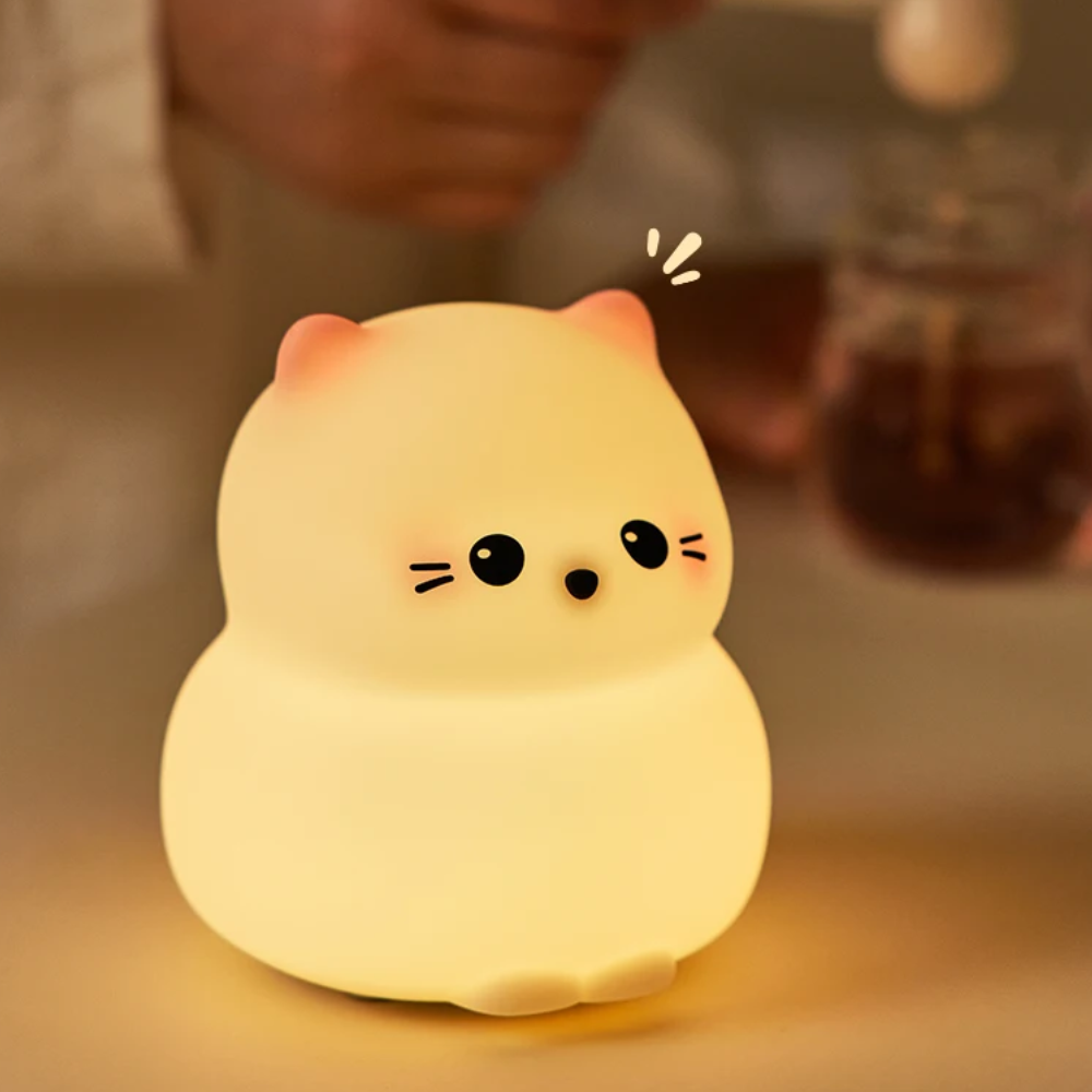 Jardioui Veilleuse Chaton Doux Lumineux